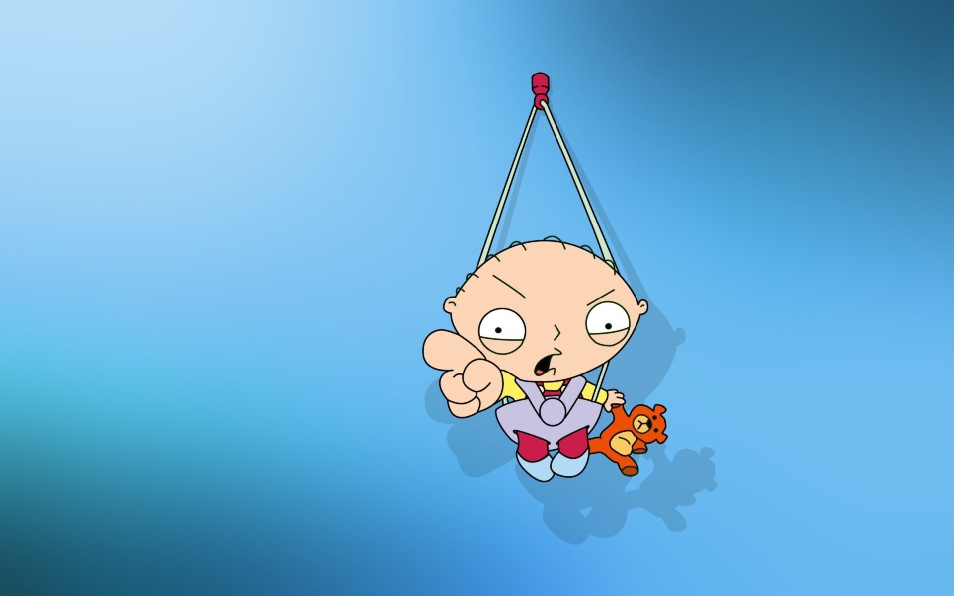 dziecko stewie miś rysunki anime tło niebieskie tło kreskówka cień hak family guy