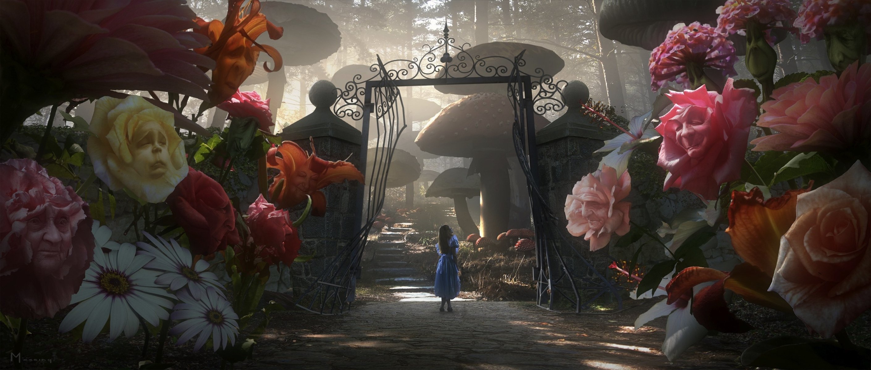 alice in wonderland gate roses movie