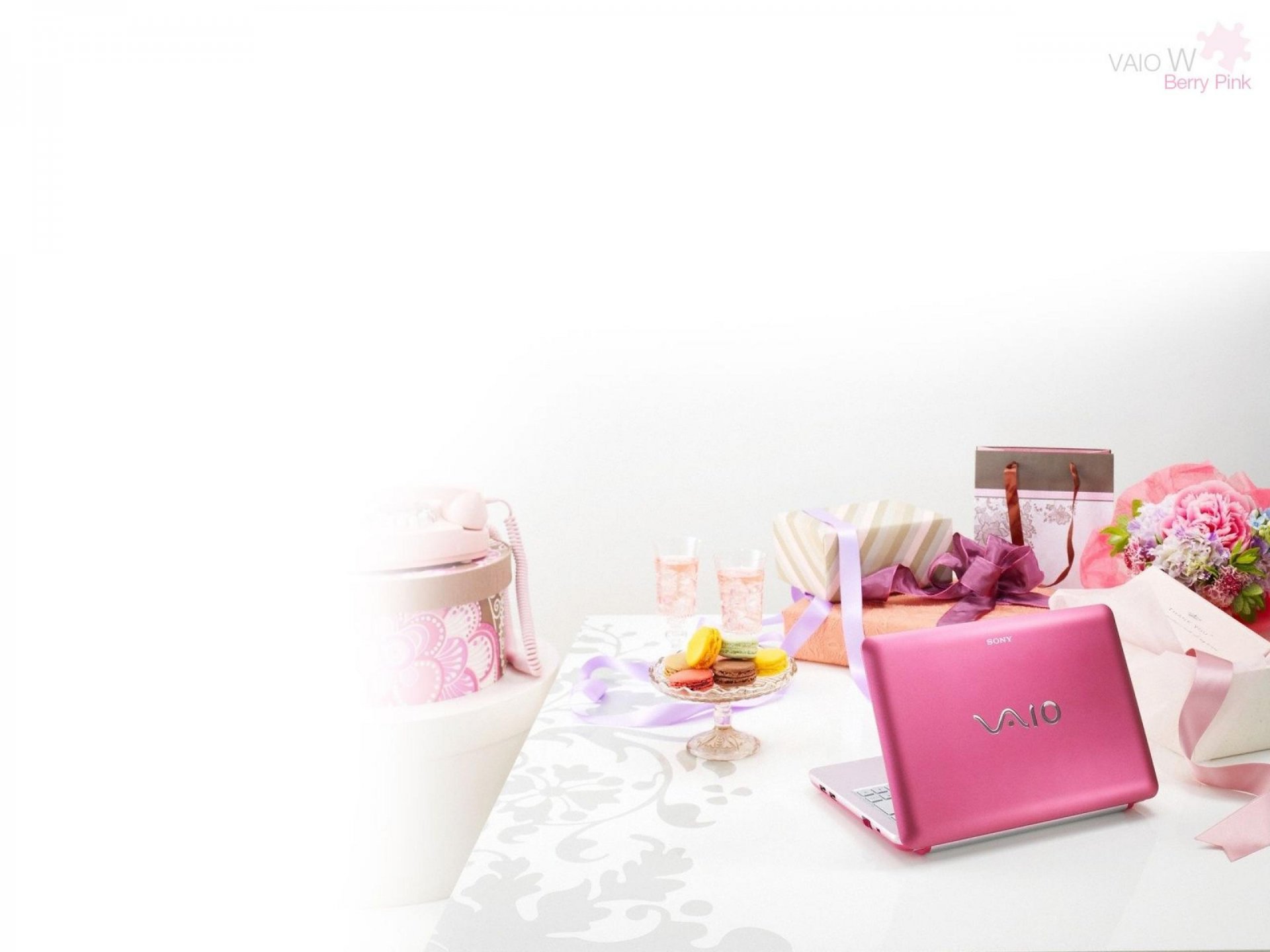 ony vaio notebook pink table gift