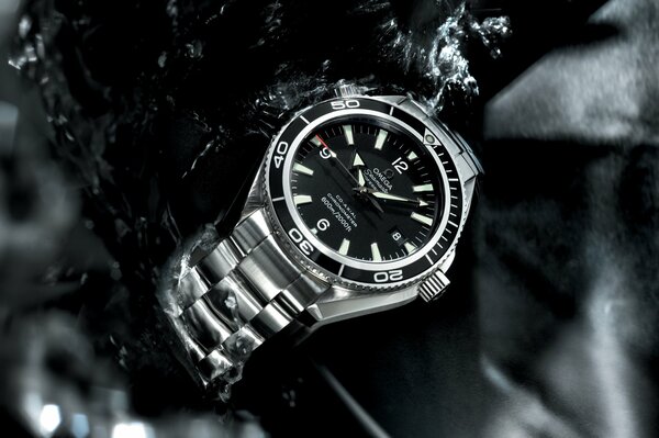 Omega seamaster large size watch in water