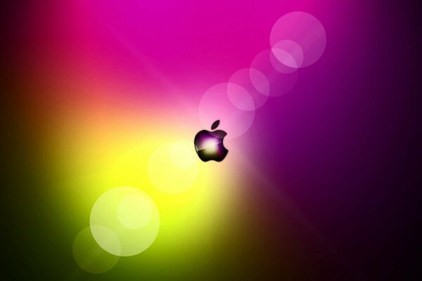 Logo firmy Apple na gradientowym tle