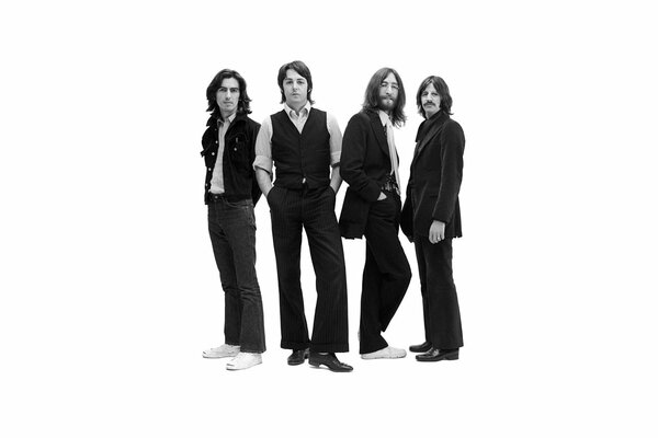 Beatles-Quartett Schwarz-Weiß-Fotografie