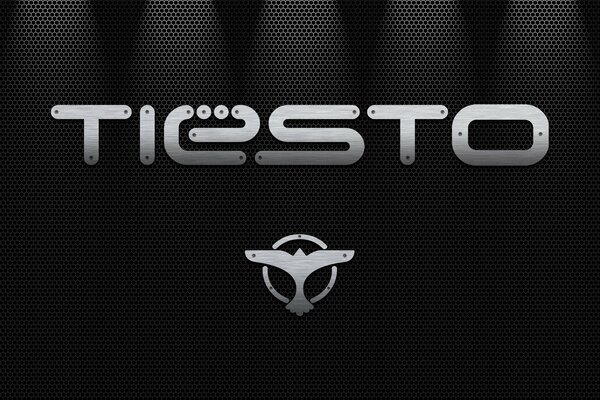 Tiesto-Logo auf grauem Hintergrund