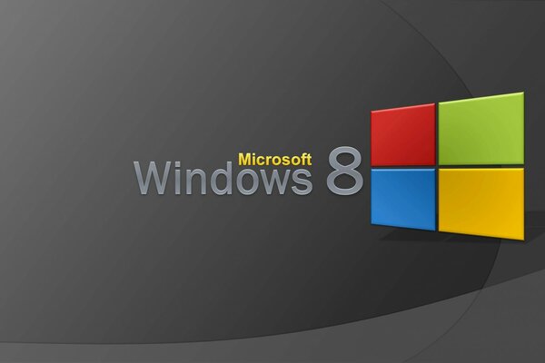 Logo Microsoft Windows 8 su sfondo grigio