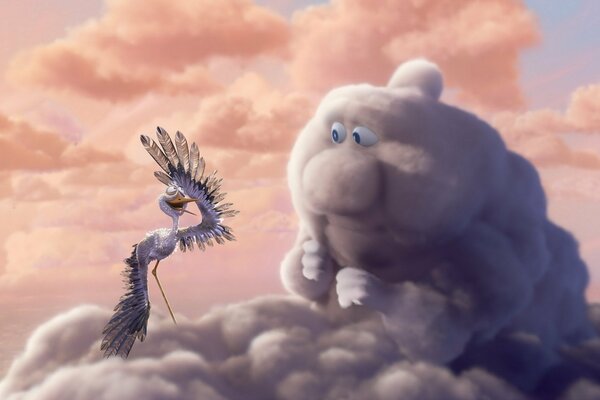 Cartoon Schöpfung der Natur, Wolken und Vögel