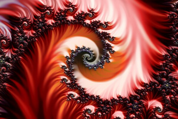 Papel pintado rojo patrones fractal