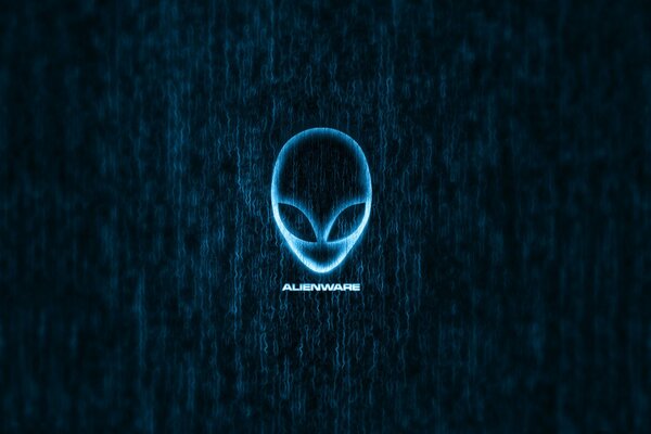 Logo Alien alienware avec lueur bleue