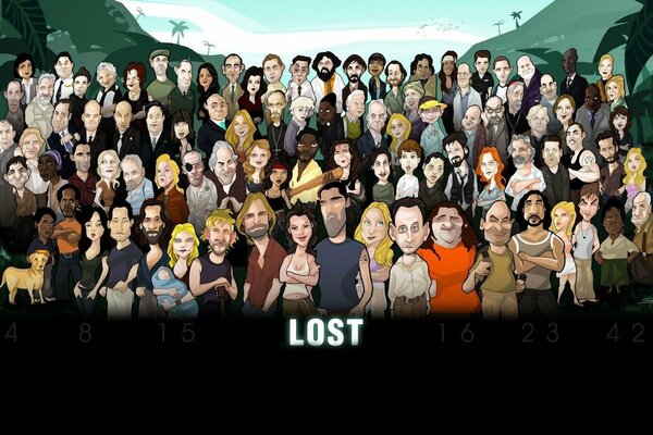 Gezeichnete Helden der Serie lost