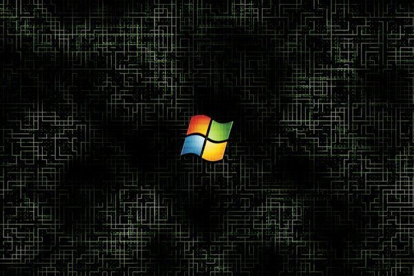 Logotipo de Windows con líneas verdes y blancas