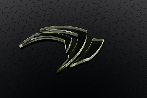 Nvidia geforce logo en fondo de malla