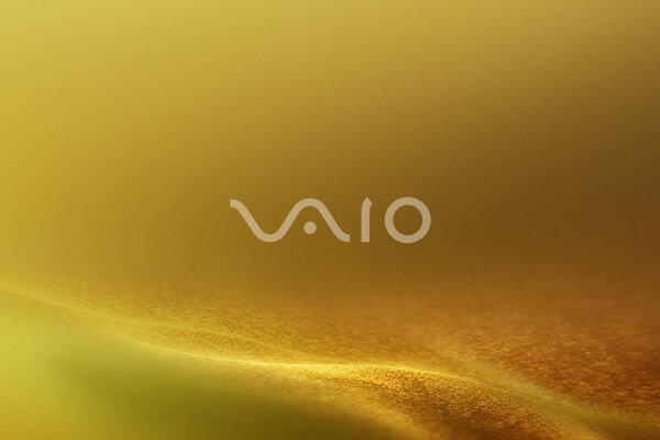 The vaio logo on a yellow abstract background