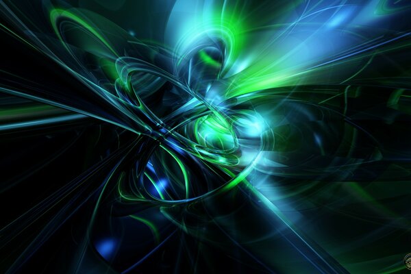 Abstraction in blue and green colors