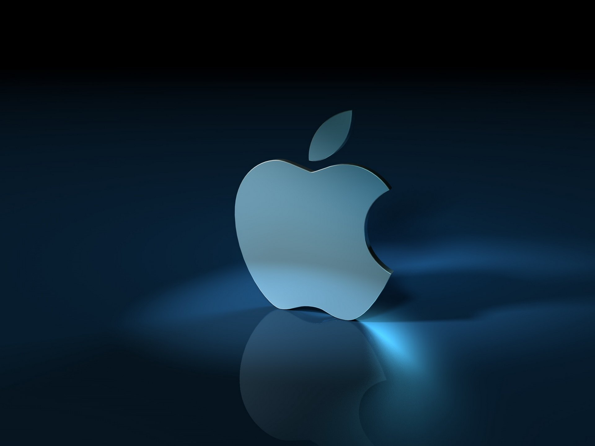 apple mark blue background