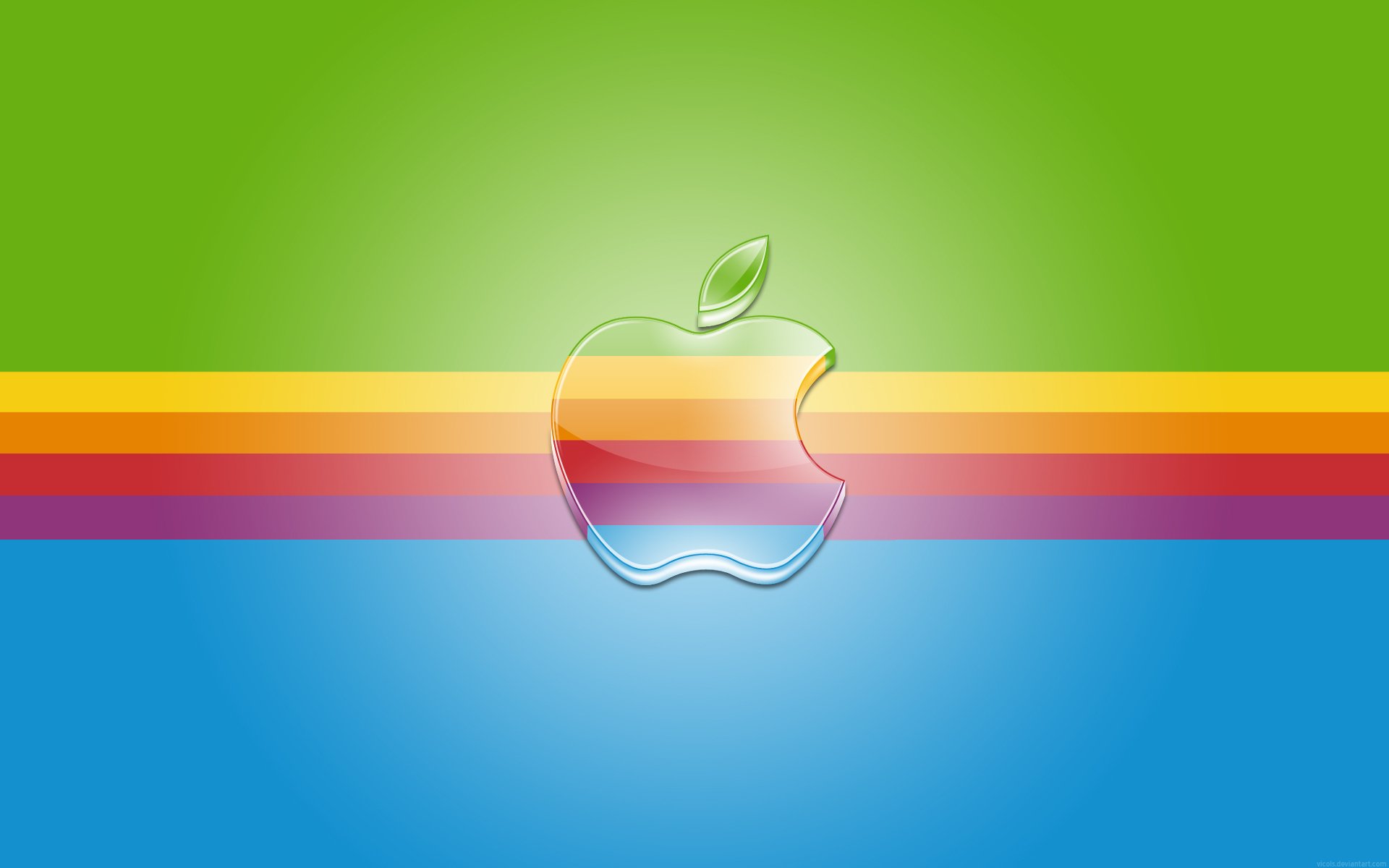 manzana arco iris rayas logotipo