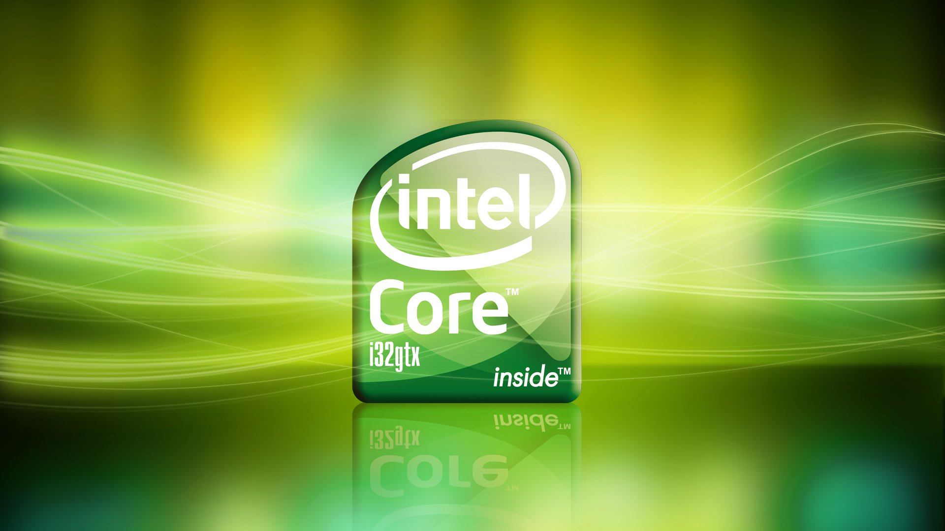 intel núcleo i32gtx cpu intel luz fondo verde