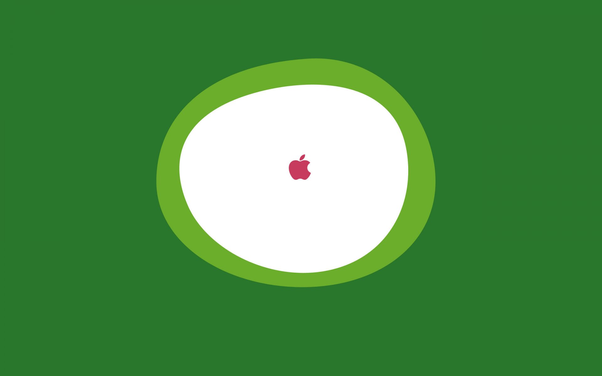 minimalismo manzana icono logotipo círculo óvalo verde fondo blanco