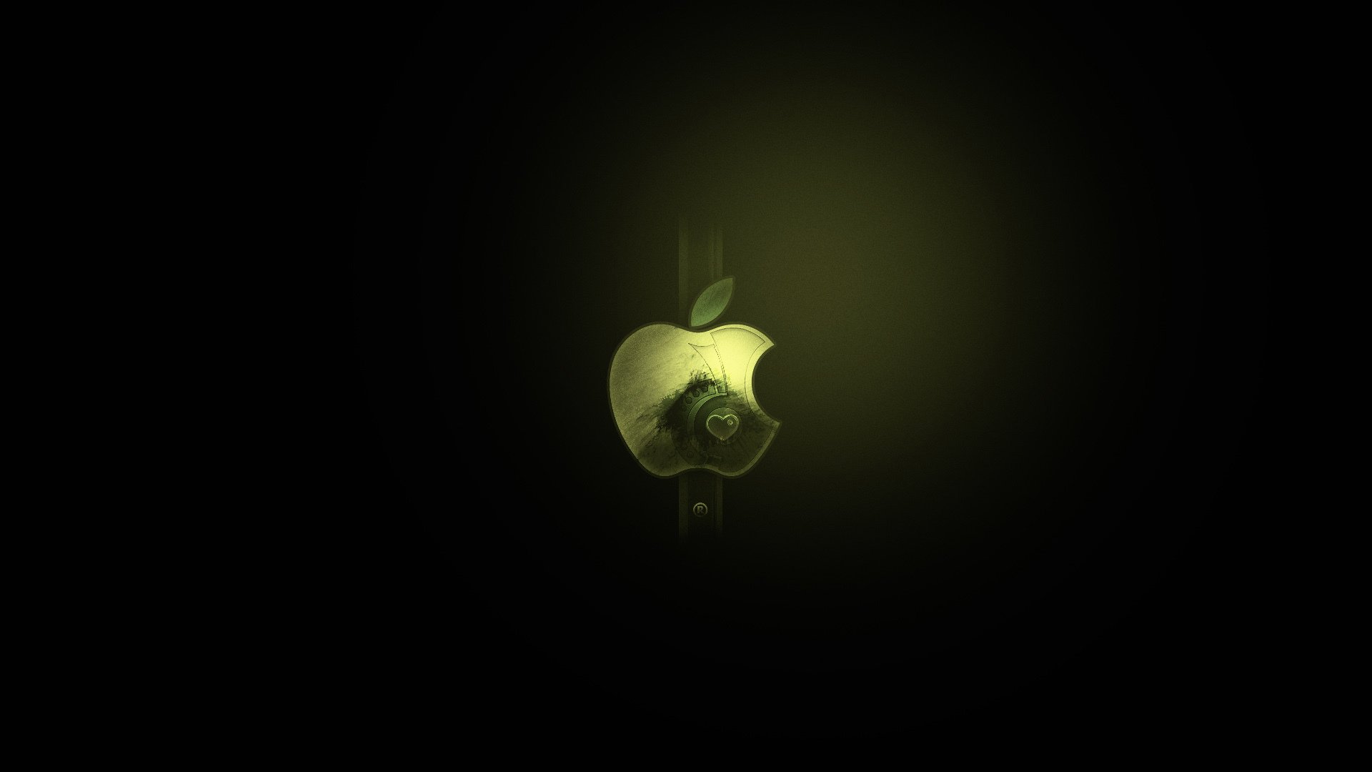 mac apple logo minimalism black background green