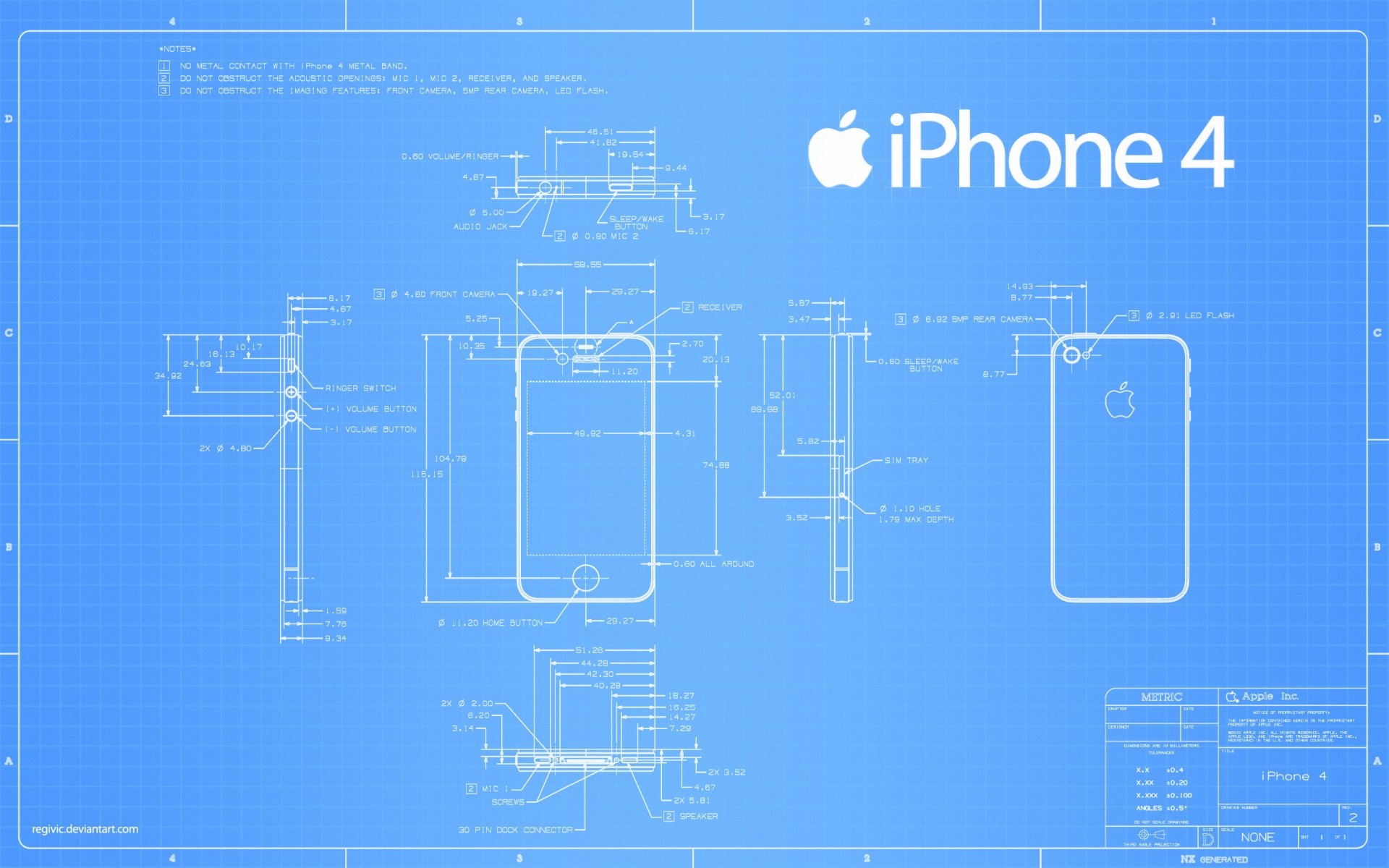 iphone dessin dimensions