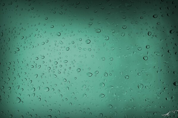 Fondo verde suave con gotas de agua en él