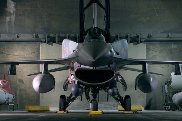 Hermoso avión gris con nariz afilada