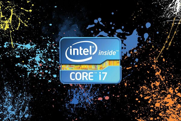 Logotipo del procesador Intel core i7 sobre fondo negro