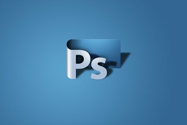 Logotipo de Photoshop sobre fondo azul