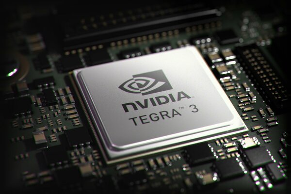 Puce dans un ordinateur avec une puce Nvidia Tegra