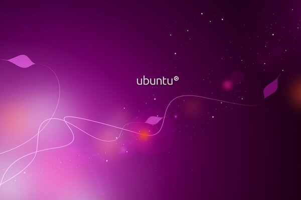 Ubuntu-Logo auf lila Hintergrund mit Mustern