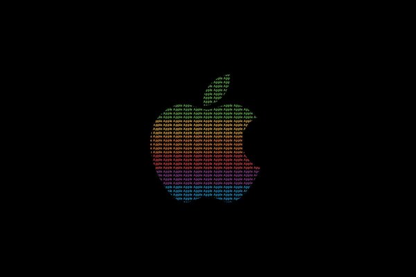 Gioco di colori dell emblema di iPhone su sfondo nero