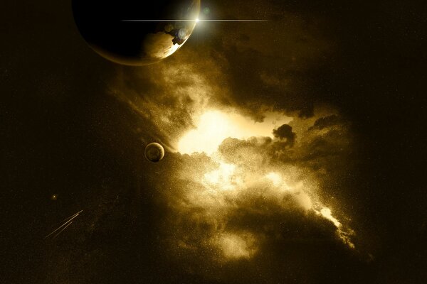 Cosmic sunset among the planets