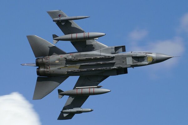 Tornado fighter in the blue sky