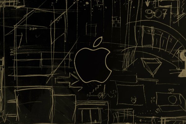 Logo iPhone sur fond graphique