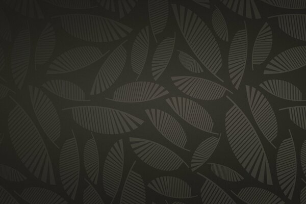 Dark grey wallpaper with a leaf pattern