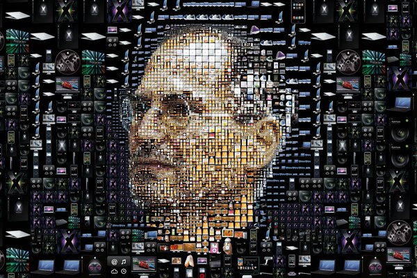 Ritratto di Steve Jobs dai puzzle sul desktop