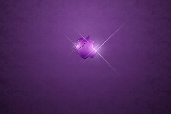 Purple Apple logo on a purple background