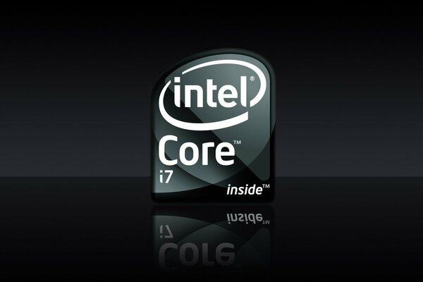 Label Intel Core ai 7 monochrome on a black background