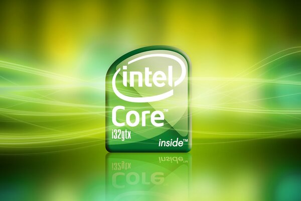 Intel Core i32gtx con fondo verde