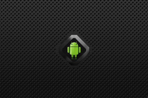 Android-Logo in Raute auf grauem Hintergrund