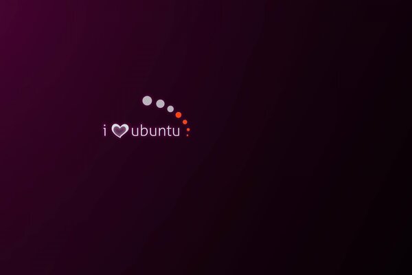 Título I Love ubuntu sobre un fondo oscuro