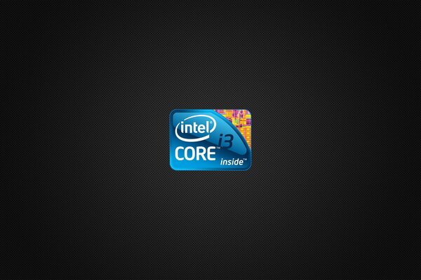 Logo Intel tri-core sur fond noir