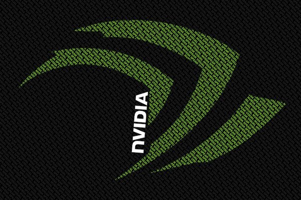 Logo nvidia, trois bandes vertes sur fond noir