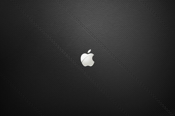 Logo Apple su sfondo nero texture