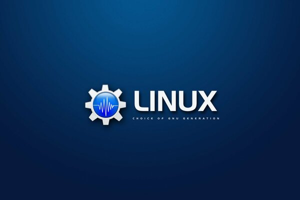 Logo linux minimaliste sur fond bleu