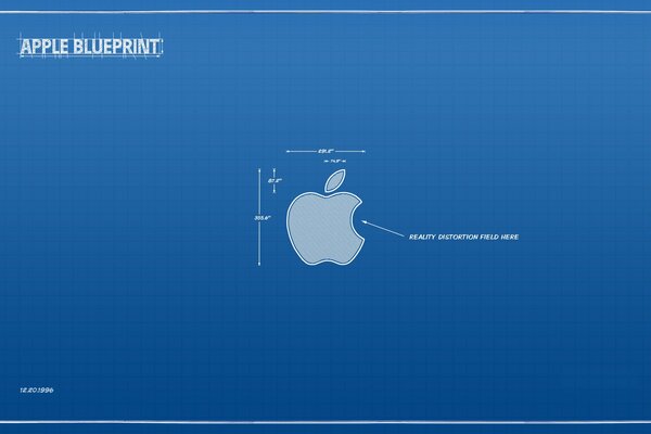 Apple-Logo auf blauem Hintergrund in einem Käfig