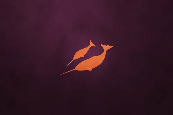 Image of narwhal logos on a dark background