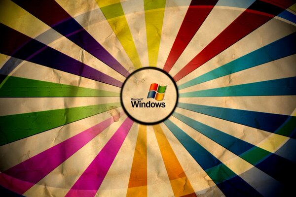 Microsoft Windows befindet sich auf zerknittertem Papier