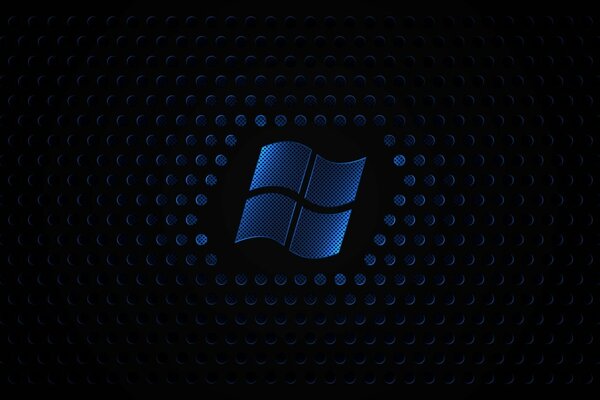 Windows-Logo mit Textur auf blauem Hintergrund