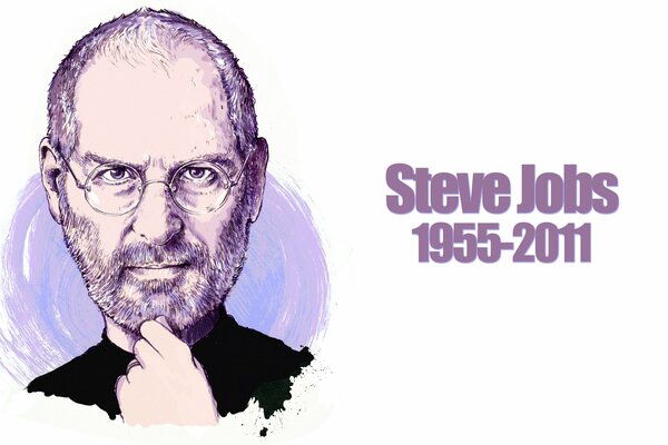 Imagen minimalista de Steve Jobs con un año de vida o muerte