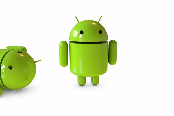 Dos robots verdes de Android