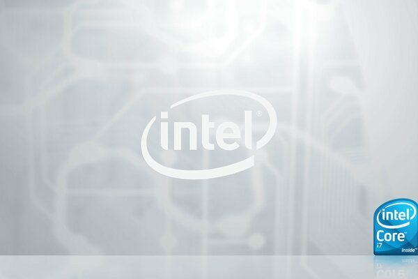 Logotipo de intel sobre fondo gris